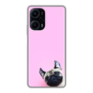 Бампер для Xiaomi POCO F5 с картинкой "Песики" (Собака на розовом)