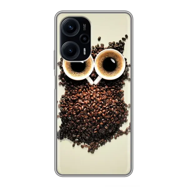 Чехол с рисунком «Сова с зерен кофе» для Xiaomi POCO F5 Чехол с рисунком «Сова с зерен кофе» для Xiaomi POCO F5