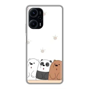Чехлы с изображением разных животных для Xiaomi POCO F5 (Удивленные медвеженки)