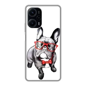 Бампер для Xiaomi POCO F5 с картинкой "Песики" (В очках)