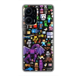 Чехол майнкрафт для Xiaomi POCO F5 (Все персонажи)