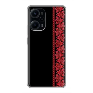 Силиконовый Чехол на Xiaomi POCO F5 с картинкой Вышиванки (Вышиванка на черном)