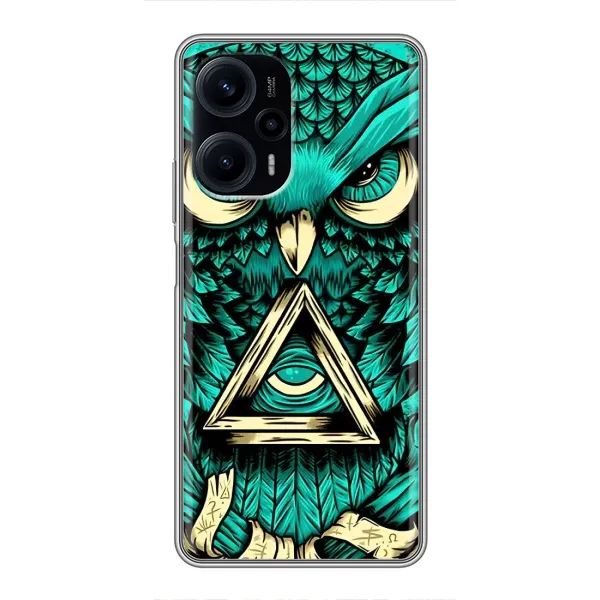 Чехол с рисунком «Зеленая сова» для Xiaomi POCO F5 Чехол с рисунком «Зеленая сова» для Xiaomi POCO F5