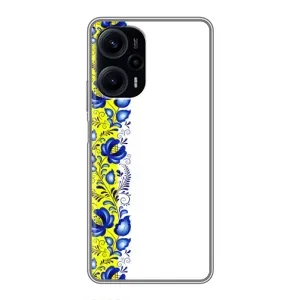 Силиконовый Чехол на Xiaomi POCO F5 с картинкой Вышиванки (Желто-синяя вышиванка)