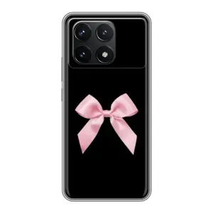 Чехол банты для Xiaomi POCO F6 Pro (Бант на черном)