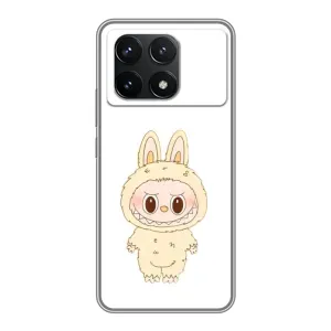 Чехол с принтом Лабубу для Xiaomi POCO F6 Pro (Бежевый Лабубу)