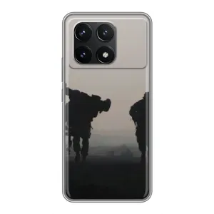 Чехлы на военную тематику для Xiaomi POCO F6 Pro (Бой солдат)