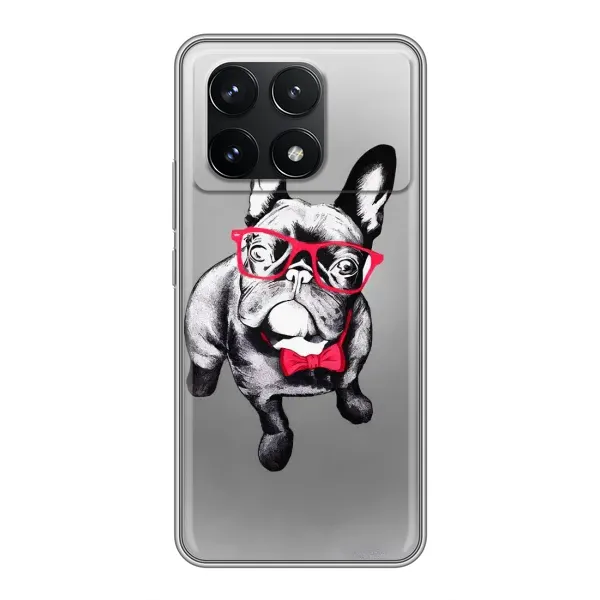Чехол с рисунком «Бульдог в очках» для Xiaomi POCO F6 Pro Чехол с рисунком «Бульдог в очках» для Xiaomi POCO F6 Pro
