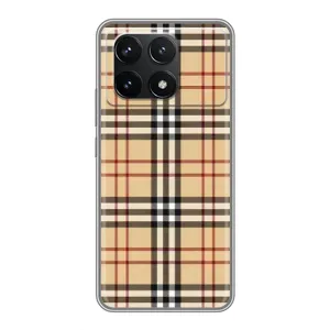 Чехол с Брендами одежды на Поко Ф6 Про (Burberry стиль)