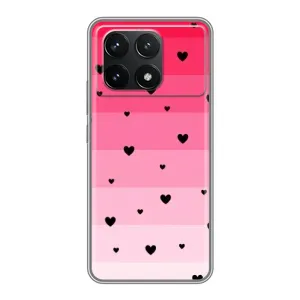 Чохли з тематикою "Маленькі Сердчеки" на Xiaomi POCO F6 Pro (Чорні сердечка)