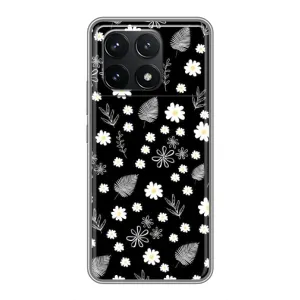 Чехлы с тематикой "ЦВЕТЫ" на Xiaomi POCO F6 Pro (цветение на чорном)