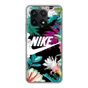 Силіконовый Чохол на Xiaomi POCO F6 Pro з картинкою НАЙК (Квітковий Nike)