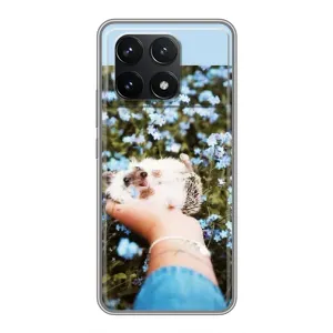 Чехлы с изображением разных животных для Xiaomi POCO F6 Pro (Ежик на руках)