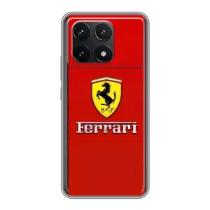 Силіконовий бампер з картинкою машини на Xiaomi POCO F6 Pro (Ferrari Logo)
