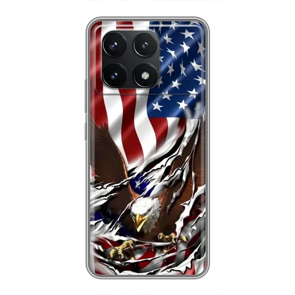 Чехол с рисунком «Флаг USA» для Xiaomi POCO F6 Pro Чехол с рисунком «Флаг USA» для Xiaomi POCO F6 Pro