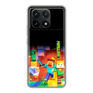 Чохли для Xiaomi POCO F6 Pro (Персонажі МайнКрафт) (Герой Майнкрафт)
