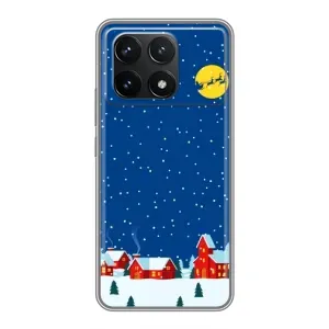 Силиконовый бампер на рождество для Xiaomi POCO F6 Pro (Город в снегу)