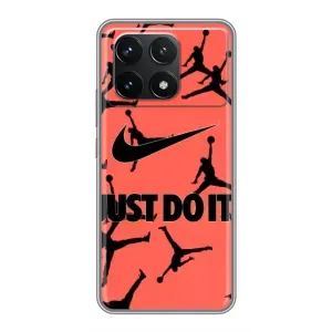 Силіконовый Чохол Nike Air Jordan на Поко Ф6 Про (Just Do It)