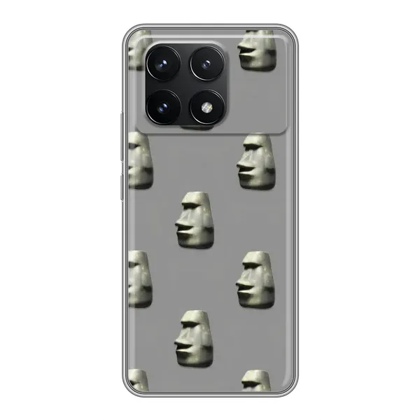 Чехол с рисунком «Каменное лицо» для Xiaomi POCO F6 Pro Чехол с рисунком «Каменное лицо» для Xiaomi POCO F6 Pro