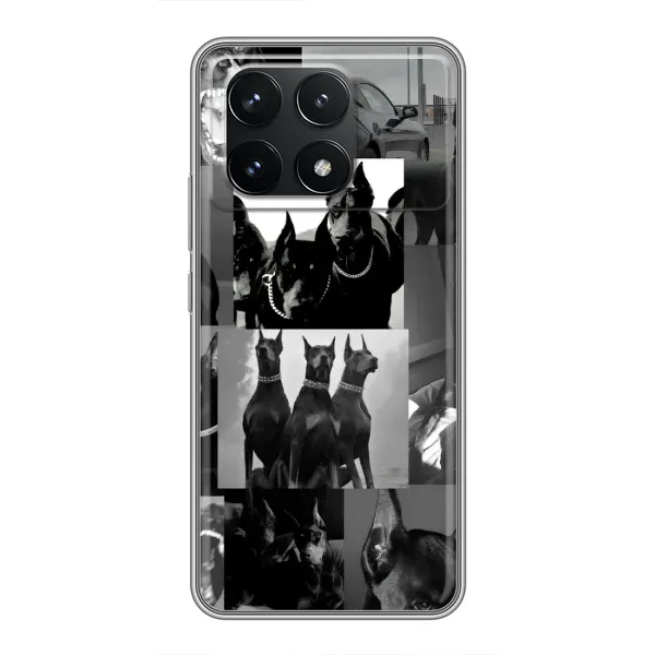 Чехол с рисунком «Коллаж Доберман» для Xiaomi POCO F6 Pro Чехол с рисунком «Коллаж Доберман» для Xiaomi POCO F6 Pro
