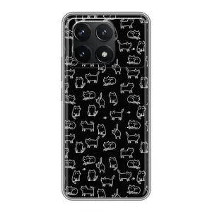 Чехол на тематику: Коты для Xiaomi POCO F6 Pro (Котики на черном)
