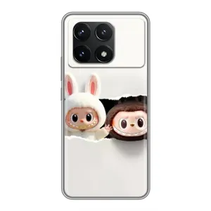 Чехол с принтом Лабубу для Xiaomi POCO F6 Pro (Фигурки Labubu)