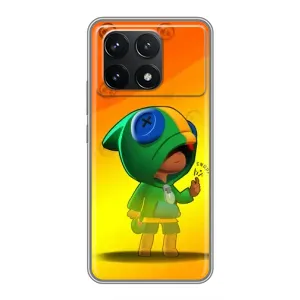 Чохол Бравл Старс для Xiaomi POCO F6 Pro (LEON в кофті)