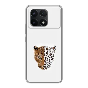 Чохол з леопардовим принтом на Xiaomi POCO F6 Pro (Леопард на білому)