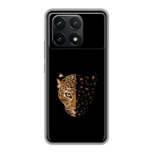 Чохол з леопардовим принтом на Xiaomi POCO F6 Pro (Леопард на чорному)