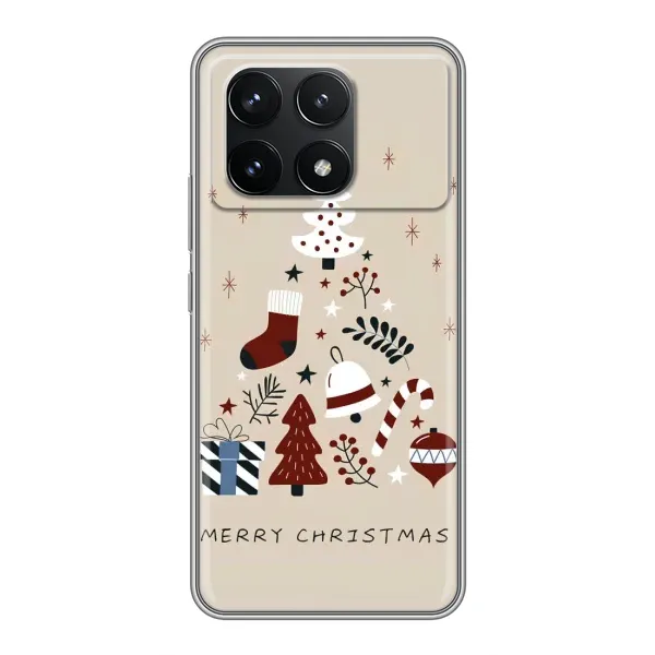 Чехол с рисунком «Merry Christmas» для Xiaomi POCO F6 Pro Чехол с рисунком «Merry Christmas» для Xiaomi POCO F6 Pro