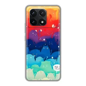Силиконовый чехол с котиком для Xiaomi POCO F6 Pro (Mew)