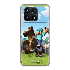 Чохли для Xiaomi POCO F6 Pro (Персонажі МайнКрафт) (На коні)
