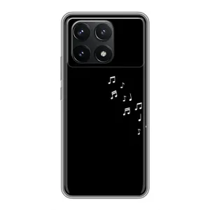 Чохол з картинками на чорному фоні для Xiaomi POCO F6 Pro (Ноти)