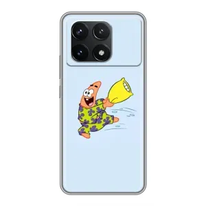 Чехлы с Патриком на Xiaomi POCO F6 Pro (Патрик с подушкой)
