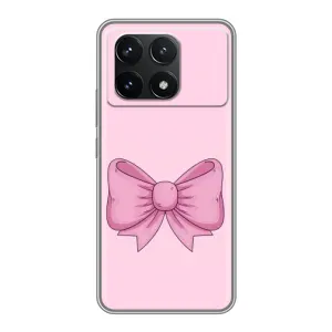 Чехол банты для Xiaomi POCO F6 Pro (Розовый бантик)