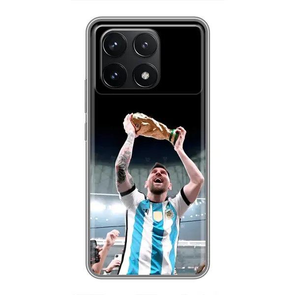 Чехол с рисунком «Счастливый Месси» для Xiaomi POCO F6 Pro