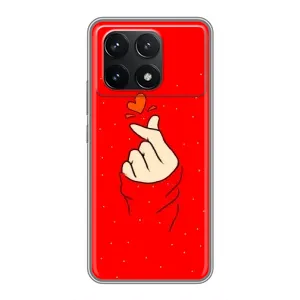 Чохол (Знак сердечка) для Xiaomi POCO F6 Pro (Сердечко на червоному)