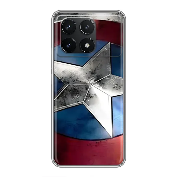 Чехол с рисунком «Щит Капитана Америки» для Xiaomi POCO F6 Pro Чехол с рисунком «Щит Капитана Америки» для Xiaomi POCO F6 Pro