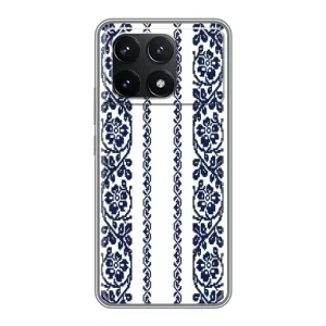Силиконовый Чехол на Xiaomi POCO F6 Pro с картинкой Вышиванки (Синяя вышиванка)