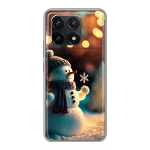 Чехлы на Новый Год Xiaomi POCO F6 Pro (Снеговик праздничный)