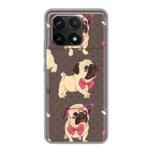 Чехол (ТПУ) Милые собачки для Xiaomi POCO F6 Pro (Собачки Мопсики)