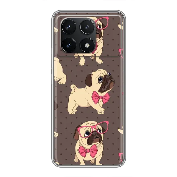 Чехол с рисунком «Собачки Мопсики» для Xiaomi POCO F6 Pro Чехол с рисунком «Собачки Мопсики» для Xiaomi POCO F6 Pro