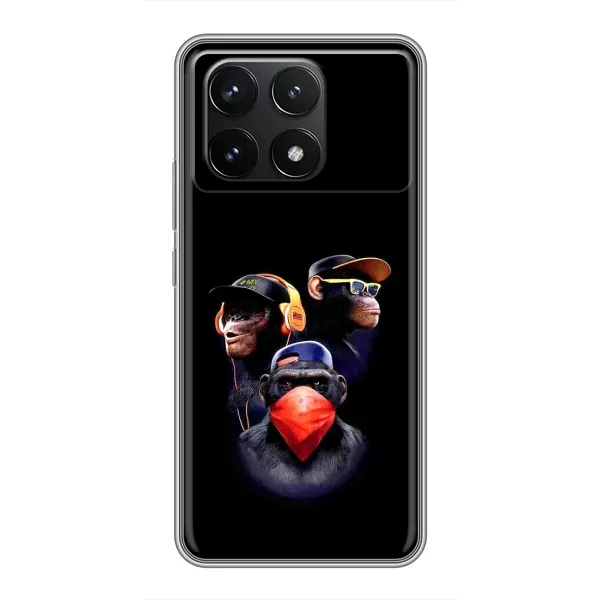 Чехол с рисунком «Три обезьяны» для Xiaomi POCO F6 Pro Чехол с рисунком «Три обезьяны» для Xiaomi POCO F6 Pro