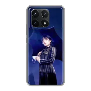 Чохол з картинкою Венсдей на Xiaomi POCO F6 Pro (Венсдей з парасолькою)