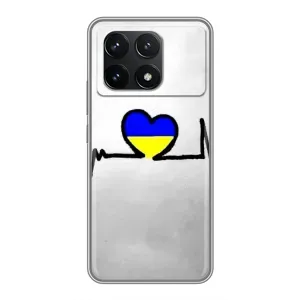 Силиконовый Чехол на Xiaomi POCO F6 Pro (Я-Украина) (Украинская кардиограмма)