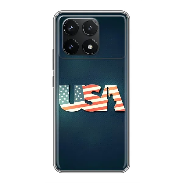 Чехол с рисунком «USA» для Xiaomi POCO F6 Pro Чехол с рисунком «USA» для Xiaomi POCO F6 Pro