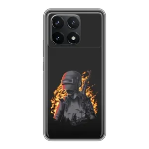Чохол з картинкою "Герой Pubg" на Xiaomi POCO F6 Pro (В полум'ї)