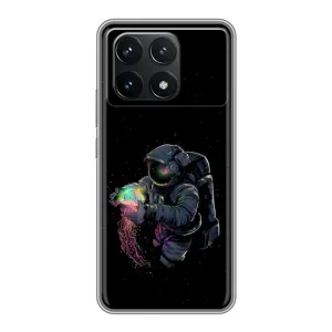 Силіконовый Чохол з принтом "Космонавти" на Xiaomi POCO F6 Pro (В руках земля)