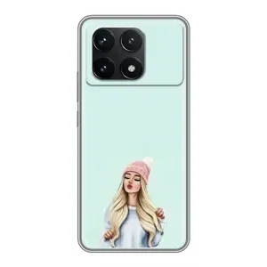 Силіконовый Чохол на Xiaomi POCO F6 Pro з картинкой Модных девушек (В шапці)