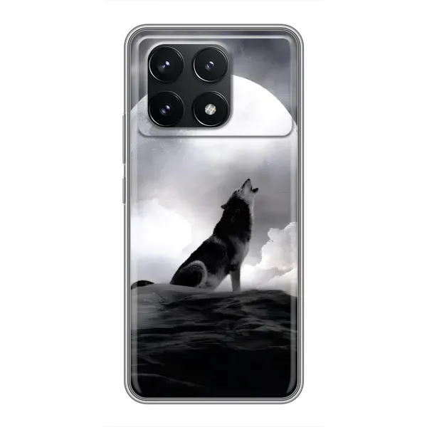 Чехол с рисунком «Волк и луна» для Xiaomi POCO F6 Pro Чехол с рисунком «Волк и луна» для Xiaomi POCO F6 Pro